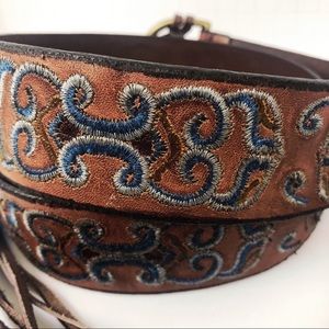 American Eagle Outfitters embroidered fringe belt